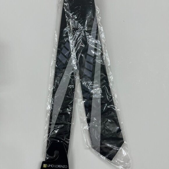 Neck Tie - Men's - Black With Silver & Gray Unique Designs - NWT - Picture 4 of 4
